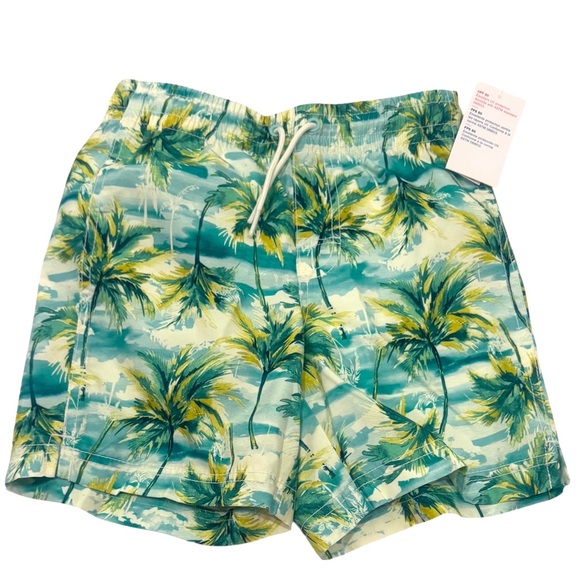 Old Navy NWT boy's Tropical Palm swim trunk size 8 - Picture 1 of 6